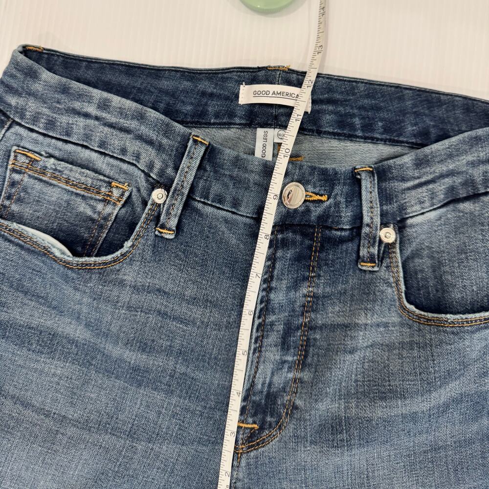 Good American Good Legs Jeans Womens 10/30 Blue High Rise Ankle Slit Skinny Crop - Picture 15 of 16